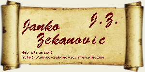 Janko Zekanović vizit kartica